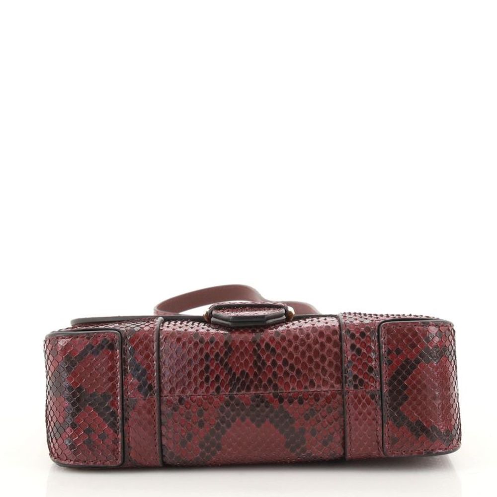 Burberry Buckle Flap Crossbody Bag Snakeskin Small Red - Picture 5 of 7